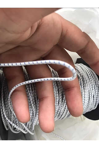 10 Metre 3mm Iskota Halat Çadır Branda Tente Yük Bağlama Gerdirme Beyaz - Mavi