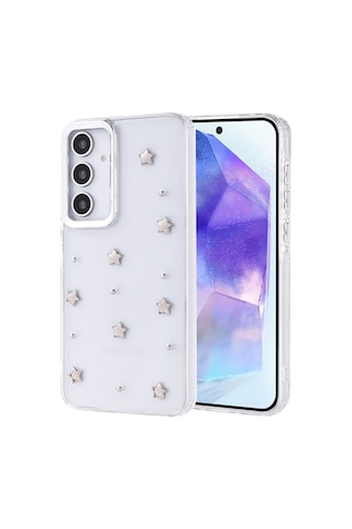 Galaxy A35 Uyumlu Kılıf Airbag Tasarımlı Simli Şeffaf Zore Kutup Kapak - Fiyonk Fiyonk