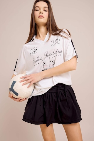 DeFacto Coool A Kesim Normal Bel Penye Astar Poplin Mini Etek E7588AX25SPBK81 Siyah