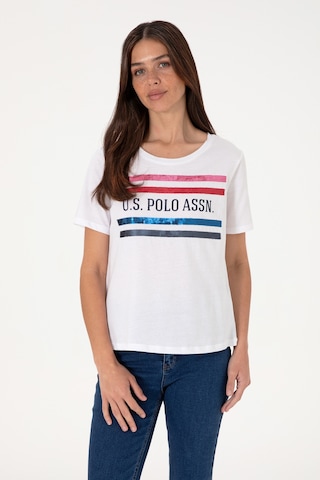 U.S. Polo Assn. Kadın Beyaz Bisiklet Yaka Tişört 50299762-VR013