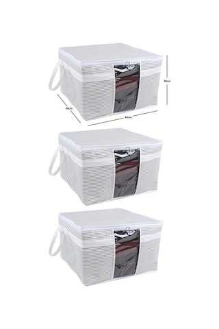 3 Adet - Pencereli Kazak Kıyafet Hurcu 45 X 40 X 30 Cm - 3 Adet Renkli