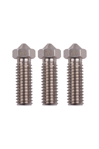 Neevoyu 3d Yazıcı Volkan Nozülü Seti 3 Adet - Paslanmaz Çelik, 0.6mm Çıkış Çapı, 1.75mm Filament Uyumlu, M6 Dış Dişli