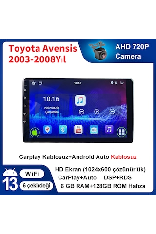 Toyota Avensıs 2003-2008 Yıl 6gb Ram 128gb Rom Carplay Multimedya