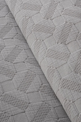 Ecocotton Tanya Gri %100 Organik Pamuk Çift Kişilik Pike Yatak Örtüsü Takımı Gri