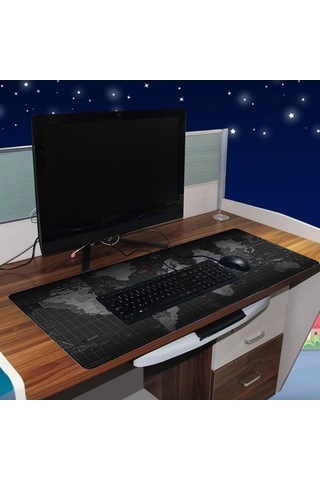 Pazly 70x30cm Büyük Boy Yumuşak Mouse Pad Masa Matı Pc Dizüstü İçin Siyah