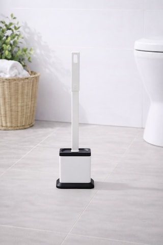 Silikon Tuvalet Fırçası Pratik Silikon Wc Klozet Fırçası Kare Beyaz S-220 beyaz