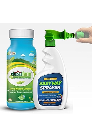 Ekosolfarm Easy Way Hortum Ucu Sprayer + 1 Litre Ekosolfarm Sıvı Solucan Gübresi - Çim Ve Tüm Bahçe Bitkileri İçin Hortum Ucu Sıvı Gübreleme Aparatı Sku: Smgstkbb45059b83 0
