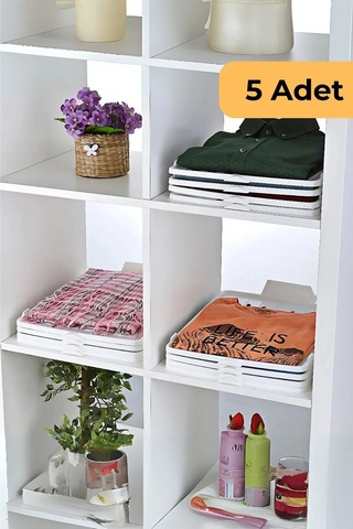 T-shirt Düzenleyici 5'li Set, Beyaz Beyaz