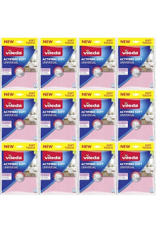 Vileda Actifibre Soft Universal New Soft Touch Paket İçi 2li 12li Beyaz - Pembe
