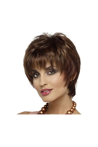 Cbtx Wıg-155 Kadınlar Kısa Kıvırcık Peruk Yüksek Sıcaklık İpek Elyaf Başlık Kahverengi