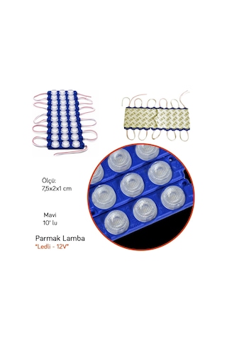 Nyf Benmax 12v Parmak Lamba Modül Led 3 Lü Mavi 10 Lu Bx12 047