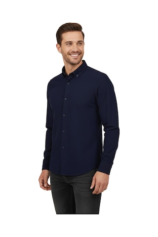 Advante Erkek Spor Slim Fit Uzun Kol Petek Fitilli Gömlek Bgl-st04824 Lacivert