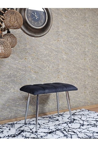Krom Sivriltme Ayaklı 60 Cm Puf Bench - Puf - Bench - Oturak - Mu Çok Renki