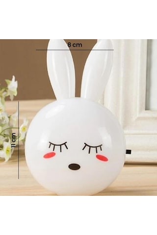 Urban Mood Tgl-32 Tavşan Desenli Gece Lambası - Beyaz Beyaz
