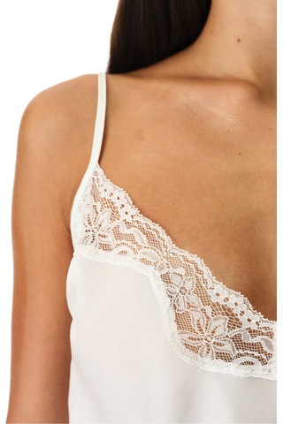Penti Kırık Beyaz Chiffon Lace Dantel Atlet