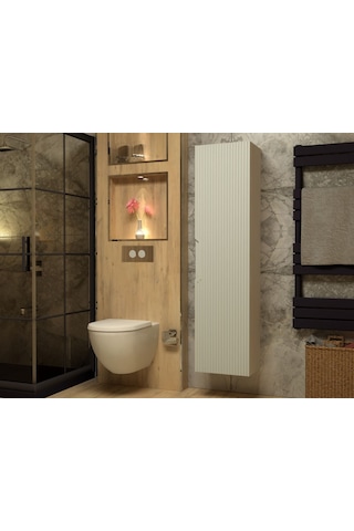 Boy Dolap Membran Kapaklı Kendinden Kulplu 40 Cm Gri