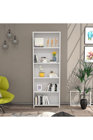 Nurmobilya Nur Mobilya Melissa 5 Raflı Kitaplık Beyaz