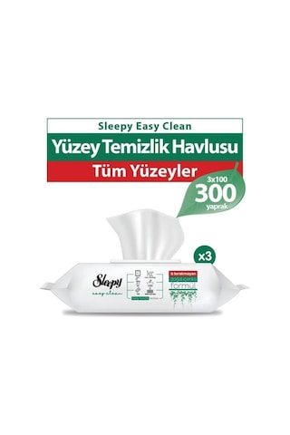 Sleepy Easy Clean Yüzey Temizlik Havlusu 100 Yaprak 3'lü Paket Diğer