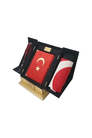 Kabe Maketli Bayraklı Hafız Boy Kuranı Kerim