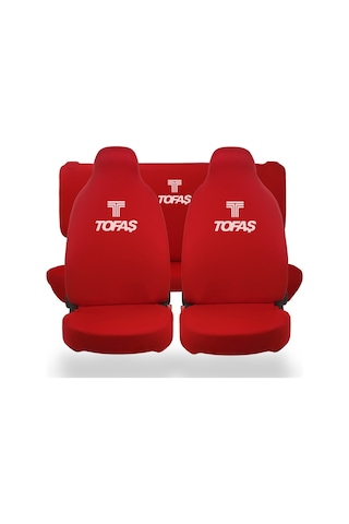 Tofaş Araca Uyumlu Kırmızı Oto Koltuk Kılıfı -araç Penye Koltuk Kılıfı Servis Kılıfı 4 Parça