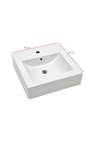 Ece Banyo - Sekura Tezgah Üstü Lavabo 49 Cm Beyaz - 7732