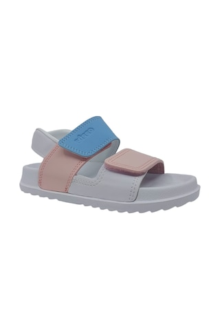Vicco Krixi Hafif Kız Çocuk Beyaz Pembe Sandalet Beyaz