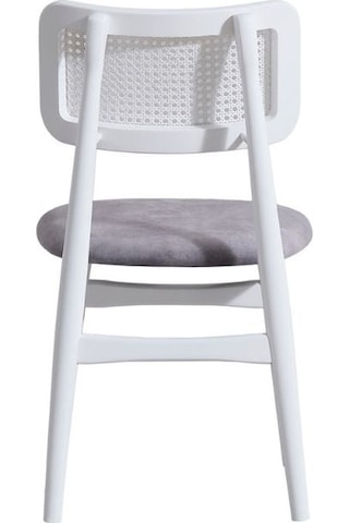 Helios Hazeranlı Ahşap Bohem Sandalye Beyaz - Gri