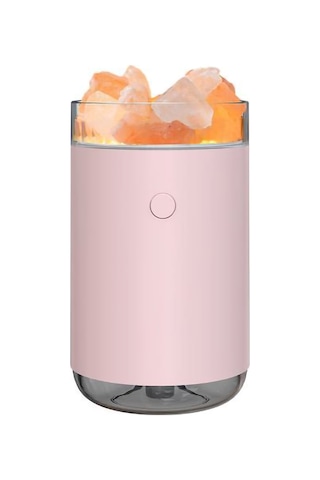 Honmex Pembe Kristal Tuz Taşı Içeren Ev Ofis Kullanıma Uygun Renkli Led Işıklı Hava Temizleyici Nemlendirici