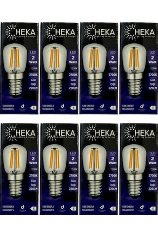 Heka 2w 22w 2700k Sarı Işık E14 Duylu Led Rustik Ampul 8 Adet