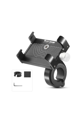 West Bıkıng Yp0715068 Bisiklet Gidon Telefon Tutucu Alüminyum Alaşımlı Bisiklet Telefon Braketi - Su Dalgası