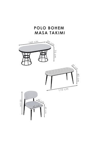 Polo Puf Bench Bank 45 110 Siyah Krem