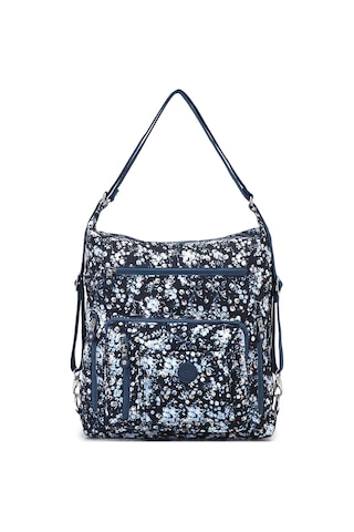 Smart Bags Büyük Boy Su Geçirmez Krınkıl Kumaş Hem Sırt Hem Omuz Çantası Mavi Rose