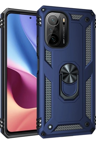 Newface Xiaomi Poco F3 Kılıf Sofya Yüzüklü Silikon Kapak Semeglbl - 77 - Lacivert