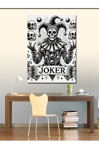 Kanvas Tablo Joker Kafatası Deseni 100cmx140cm
