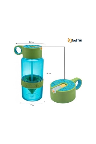 Narenciye Limon Sıkmalı Pratik Detoks Toksin Atıcı Su Matarası Spor Şişesi Şeffaf