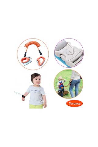 Evokids Extra Kilitli Güvenlik Bilekliği - (Çelik Uçlu) - Turuncu Çok Renkli
