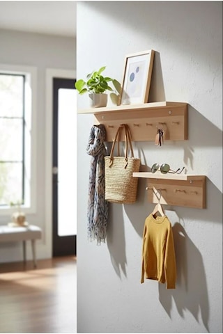 Todekhome Sunta Askılık Raflı 70x14 Ve 50x14 Mutfak, Antre, Banyo, Ofis,mağaza,çocuk Ve Yatak Odası Bej