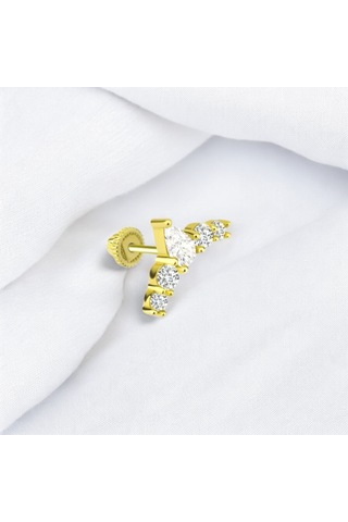 Glorria Altın Taç Helix Piercing Altın