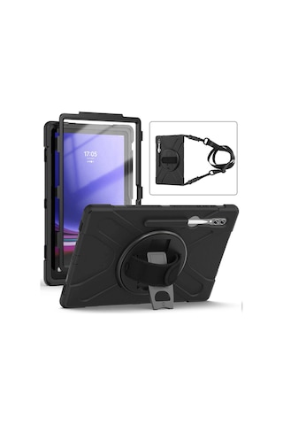 Galaxy Tab S10 Ultra Uyumlu Tam Koruma Sağlayan Zırhlı Silikon Tablet Kılıfı Şok Emici Dayanıklı Arka Kapak