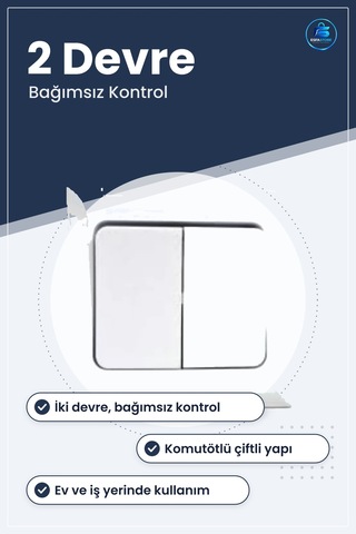 Lamba Anahtarı Komütatör Çiftli Anahtar İki Devreyi Bağımsız Kont