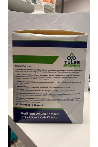 Steril Gazlı Kompres 7.5x7.5 Cm 100'lü