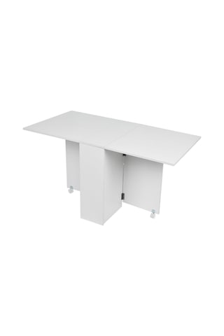 Silvia Beyaz Ahşap Katlanır Yemek Masası