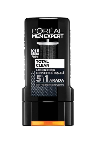 L'Oreal Paris Men Expert Total Clean 5'i 1 Arada Kömürlü Duş Jeli 3 x 300 ML