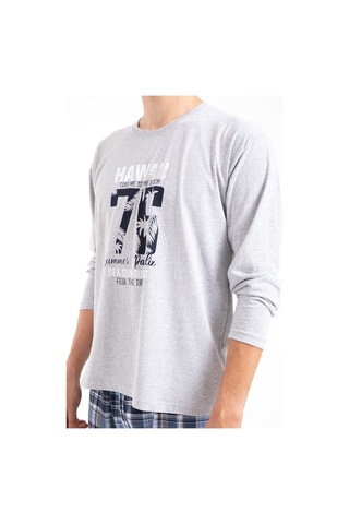 Tampap Erkek Baskılı Pijama Takımı Uzun Kollu 2170 Gri (520085268) Gri
