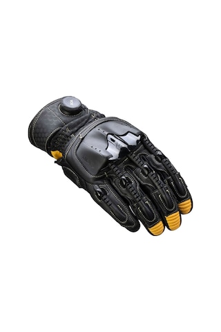Knox Handroid Pod Mk5 Kısa Korumalı Deri Motosiklet Eldiveni Siyah Kahve