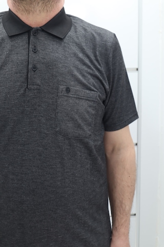 Becces Dmctekstil Erkek 002 Çizgili Klasik Kesim Rahat Kalıp Tek Cepli Polo Yaka T-shirt Siyah