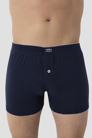 Arma Yıldız Erkek Lacivert Düğmeli Boxer 3'lü Paket %100 Pamuklu Penye Lacivert