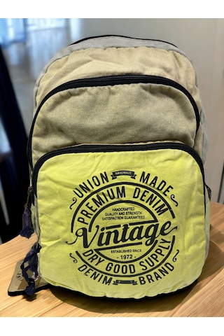 Kaliteli Vintage Disayn Sırt Gezi Çantası New Patchwork 5017 Sarı