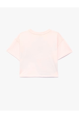 Koton Pamuklu Kısa Kollu Bisiklet Yaka Lisanslı Stitch Baskılı Tişört Pembe 6skg10495ak Gül