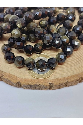 Golden Obsidyen Taşı Royal Quality Faset Kesim Dizi 10mm 52930 Çok REnkli